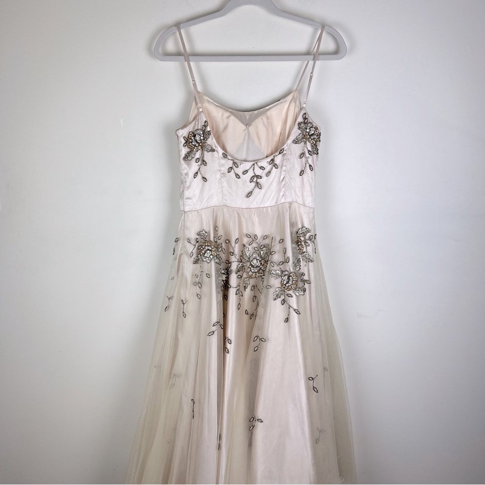 Sue Wong Nocturne Old Hollywood Coquette Fit & Flare Tulle Beaded Midi Dress 8 - Picture 13 of 14